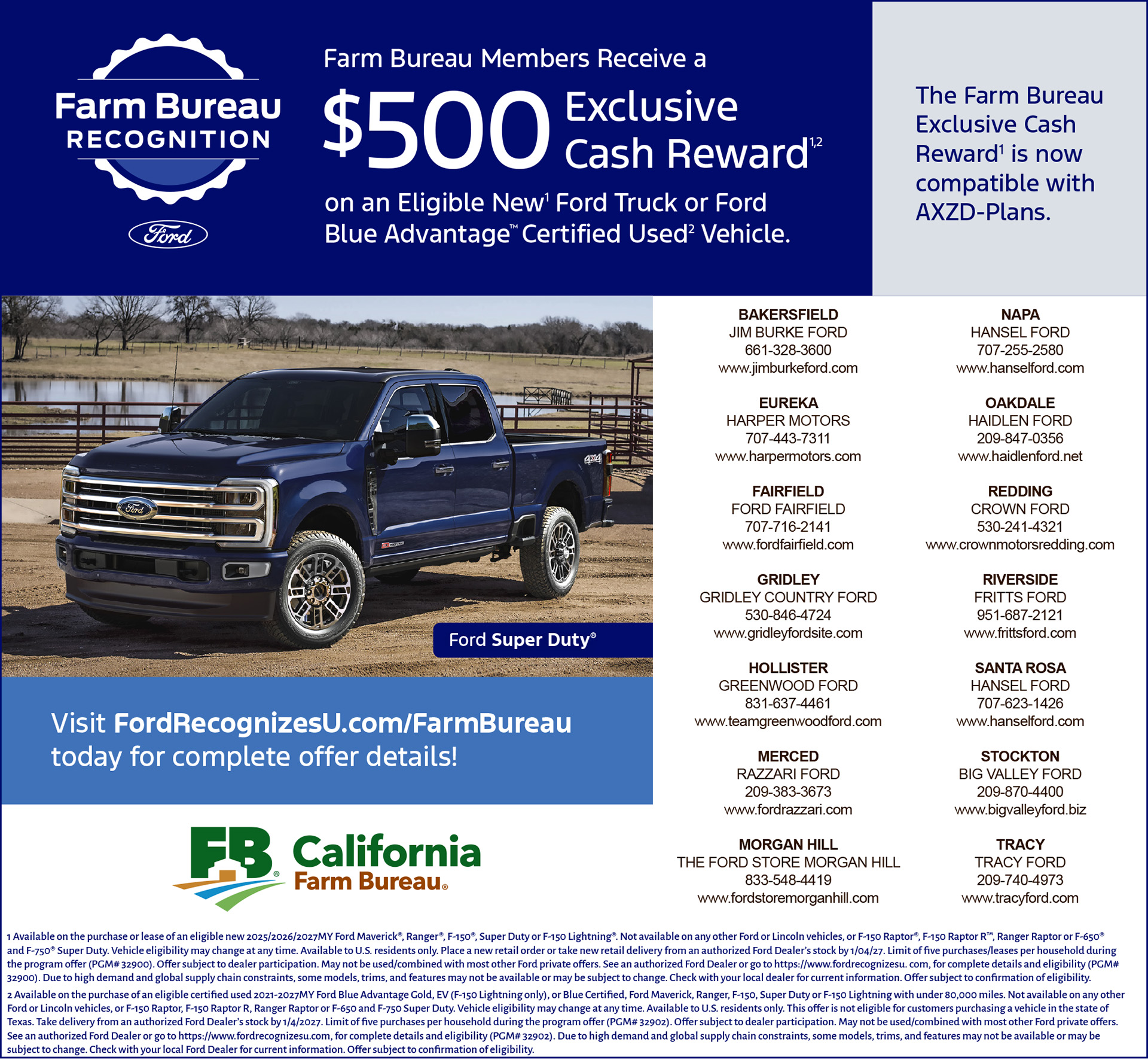 FordRegognizesU.com/FarmBureau