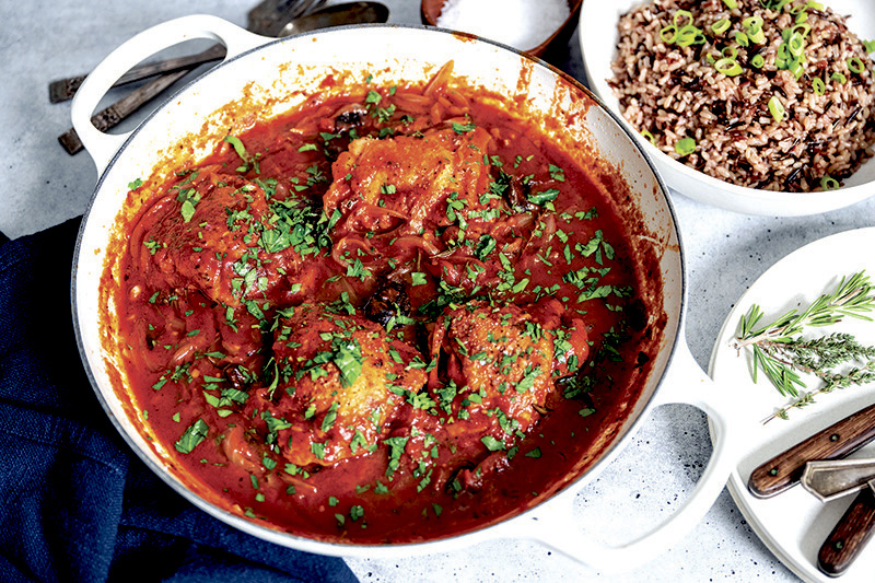 Braised chicken thighs