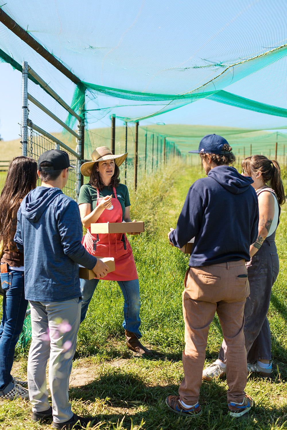 Sonoma County farmer Rachel Boring interacts with customers.