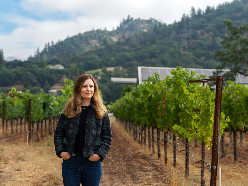 Haley Duncan, above left, sustainability manager of Silver Oak Cellars, led efforts to make company’s Oakville and Healdsburg wineries green and energy-efficient.