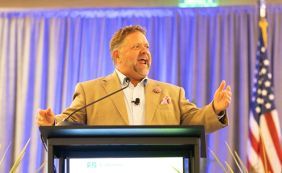 Matt Rush, former CEO of the New Mexico Farm Bureau, shares his practical “farm boy logic” about overcoming adversity and pushing beyond personal limits during the YF&R State Conference.