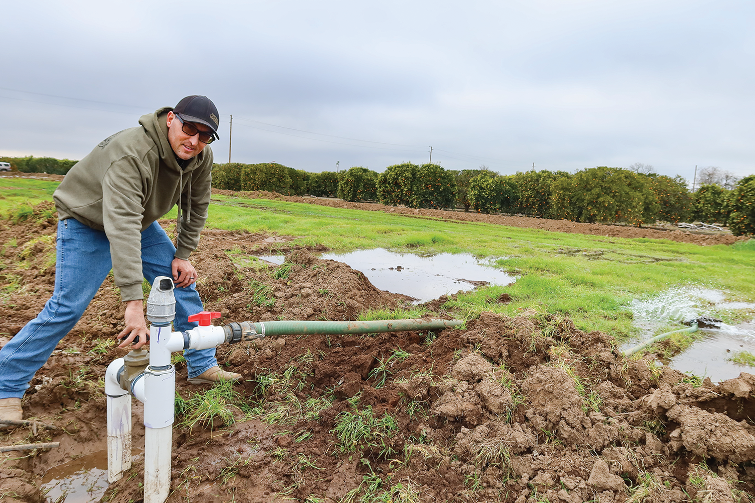 Farmers race to sink water into ground after storms